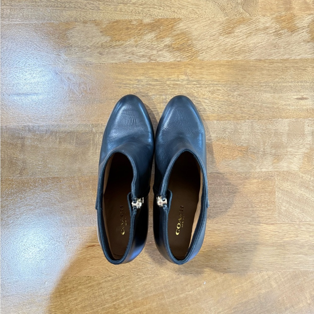 Coach Black Leather Booties
